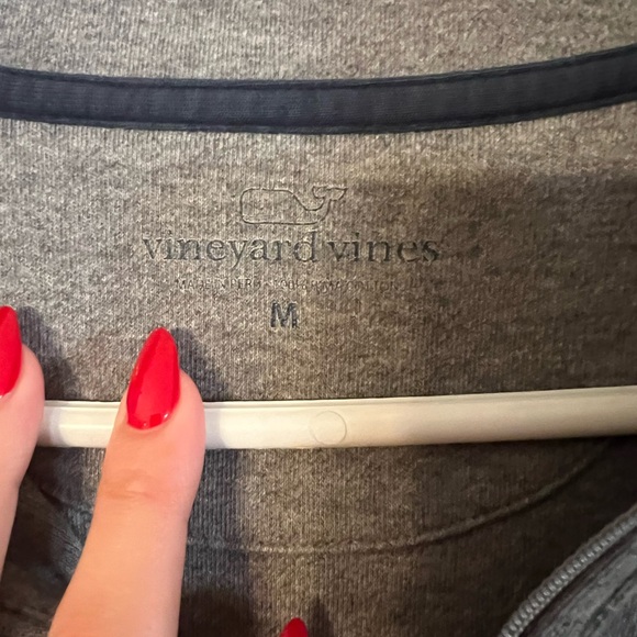 Vineyard Vines Grey Quarter Zip Pullover Size Medium - Picture 3 of 4